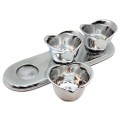 52551 - PLAIN RECT. TRAY WITH 3/BOWL & 3 SPOONS